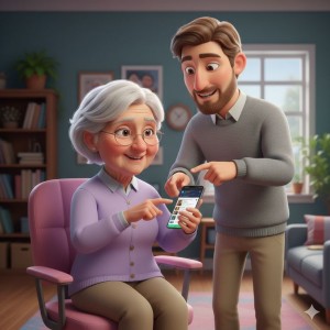 Bà 82 tuổi,  cần người dìu khi di chuyển.